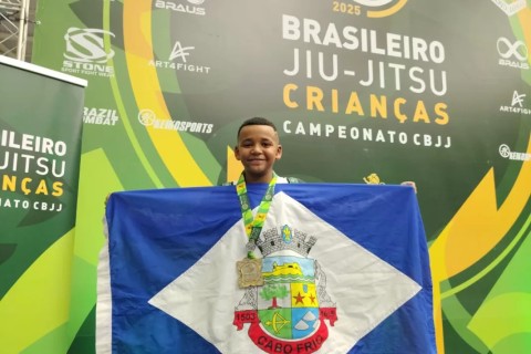 Atleta-mirim de Cabo Frio conquista vice-campeonato brasileiro kids de jiu-jitsu