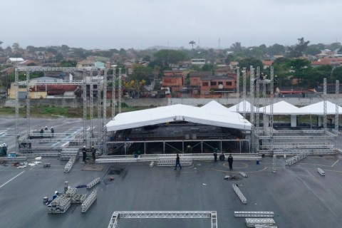 Parque de Exposições entra em ritmo acelerado de montagem para a Expo Agro Araruama 2026
