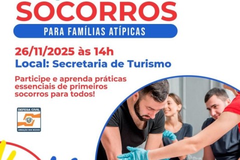 Prefeitura de Búzios promove instrução de Primeiros Socorros para Famílias Atípicas no dia 26