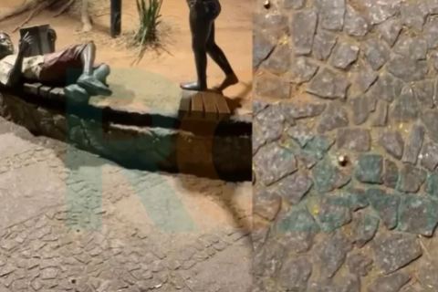 Cachorro de bronze é furtado de escultura em Búzios