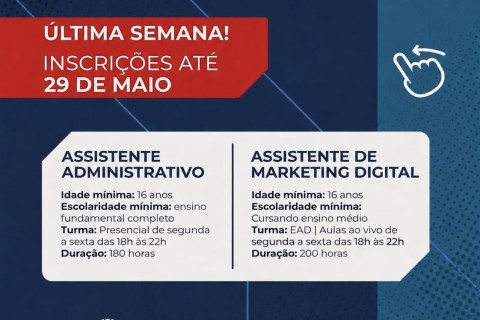 Inscrições para cursos profissionalizantes gratuitos em Arraial do Cabo terminam no dia 29