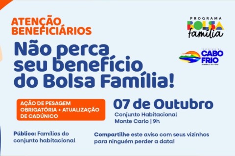 Conjunto Habitacional Monte Carlo, no Jardim Esperança, recebe ação de pesagem do Bolsa Família nesta quarta (07)