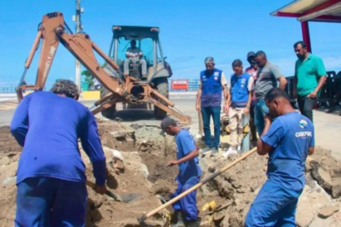Prefeitura de Cabo Frio conclui substituição de manilha por tubo PEAD na Avenida Nilo Peçanha