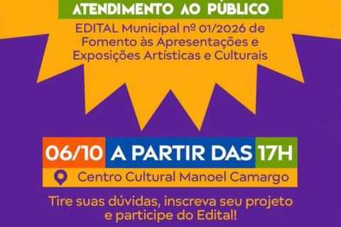 Arraial do Cabo promove atendimento nesta terça-feira (6) e cria canal de WhatsApp para orientar agentes culturais sobre edital de fomento