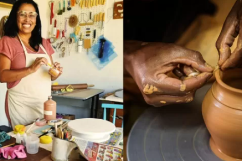 Oficinas gratuitas de cerâmica unem arte e saúde mental no Alecrim, em São Pedro da Aldeia